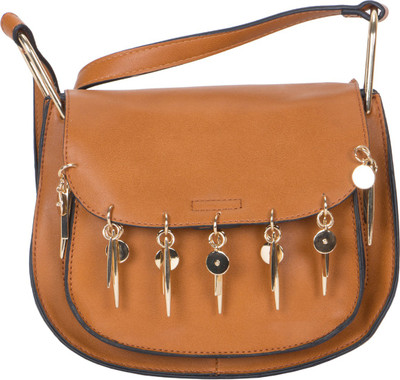 

velina Girls Casual Brown Leatherette Sling Bag