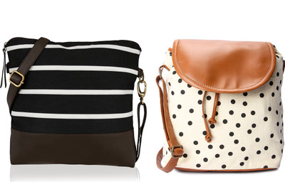 Kleio Women Casual Black, Brown, White Canvas, PU Sling Bag Flipkart