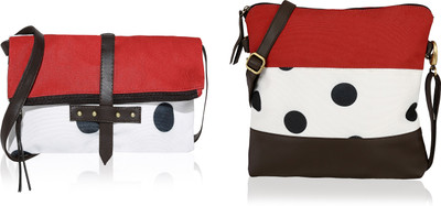 

Kleio Women Casual Multicolor Canvas, PU Sling Bag
