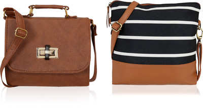 

Kleio Women Casual Multicolor Canvas, PU Sling Bag