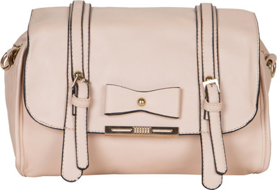 

CRAWLER Girls Casual Beige Leatherette Sling Bag