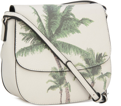 

Forever 21 Women Casual Beige, Green PU Sling Bag