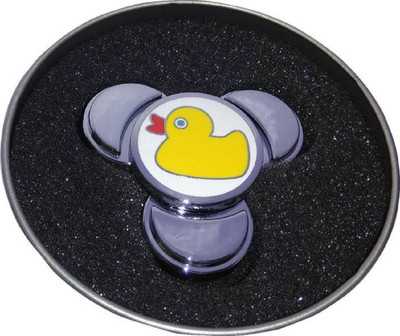 

Emob Heavy Metal Yellow Duck Print Metal Fidget hand Spinner Toy(Silver)