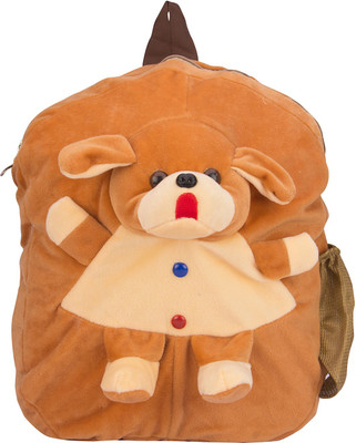 

star fashion GREEDY HIPPO Dog Face kids Plush Bag For Kids Girls Boys Soft Toys Bag Backpack Birthday Gift Picnic Bag 14 Inches -Blue Size (L X B X H ) ( 25 x 7 x 36 cms ) 5 Litre - 14 inch(Brown)
