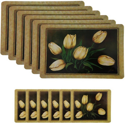 SHUBHEKSHA Rectangular Pack of 12 Table Placemat(Multicolor, PVC (Polyvinyl Chloride))