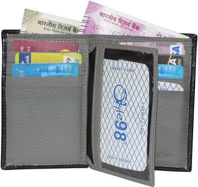 

Kan Genuine Leather Document Holder/Card Holder with 12 card slots for Men & Boys(Black, Grey)