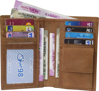 

Kan Hunter Leather Document Holder/Card Holder Wallet with 6 card slots(Tan)