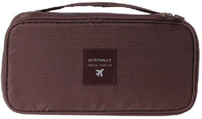 

House of kart Multi Functional Travel Organizer Innerwear Cosmetic Make up Bag Luggage Storage Case Bra Underwear Pouch (Brown)(Brown)
