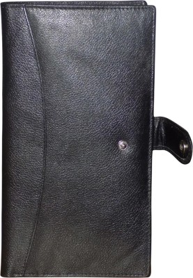 Style 98 Women Black Genuine Leather Wrist Wallet(8 Card Slots)