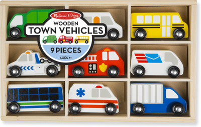 

Melissa & Doug Wooden Town Vehicles Set(Multicolor)