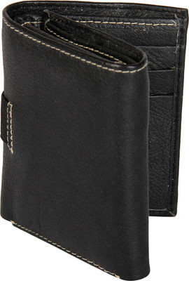 

LOVBIRD Men Black Genuine Leather Wallet(5 Card Slots), Black03