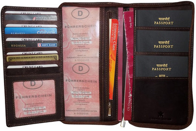 

Style 98 Women Travel Brown Genuine Leather Card Holder(8 Card Slots)
