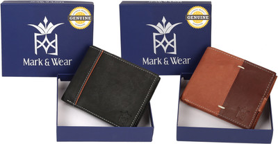 

Mark & Wear Men Multicolor Genuine Leather Wallet(7 Card Slots), Black brown
