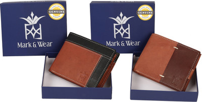 

Mark & Wear Men Multicolor Genuine Leather Wallet(7 Card Slots), Black brown