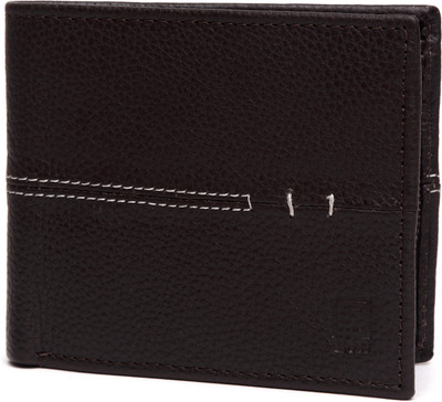 

U+N Men Brown Genuine Leather Wallet(6 Card Slots)