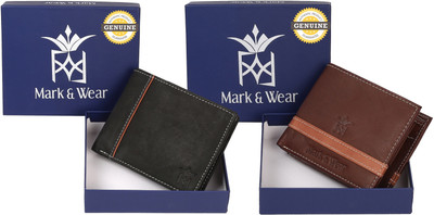 

Mark & Wear Men Multicolor Genuine Leather Wallet(7 Card Slots), Black brown