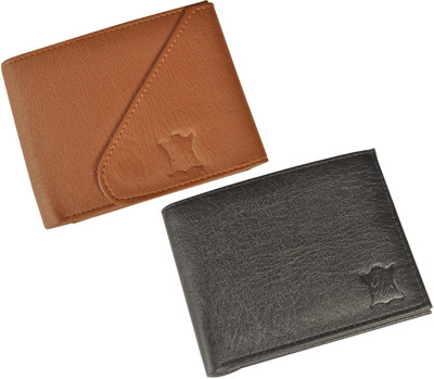 

Saugat Traders Men Black, Tan Artificial Leather Wallet(3 Card Slots)