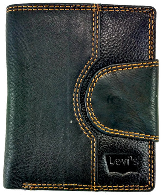 

Levi's Men Casual Green Genuine Leather Wallet(7 Card Slots), Black;brown