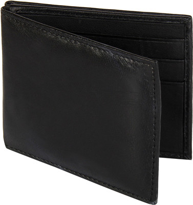 

LOVBIRD Men Black Genuine Leather Wallet(5 Card Slots), Black04