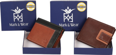 

Mark & Wear Men Multicolor Genuine Leather Wallet(7 Card Slots), Black brown