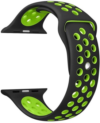 Shopizone Wrist band strap For apple Watch Series - Black Green 22 mm Silicone Watch Strap(Green)   Watches  (Shopizone)