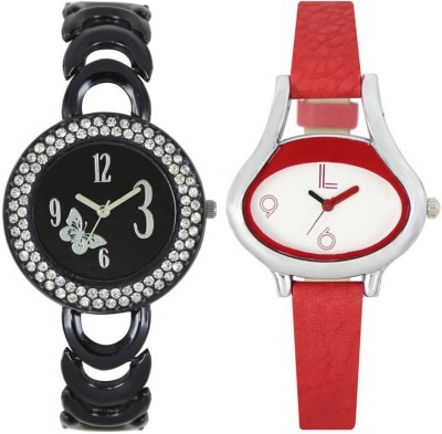 sapphire L0106 Beautiful Black and Red Combo Watch  - For Girls   Watches  (sapphire)
