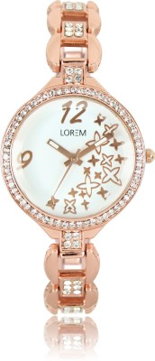 LOREM New LR210 Rose Gold Metal Diamond & Star Studed Bracelet Girls Watch  - For Women   Watches  (LOREM)