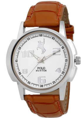 

POLO HUNTER Formal Silver And Brown Elegant Watch - For Men