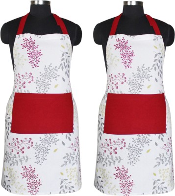 AIRWILL Cotton Home Use Apron - Free Size(Red, Grey, Yellow, Pack of 2)