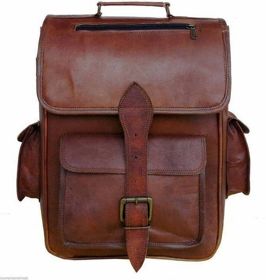 

CraftShades Handmade leather backpack bag 10 L Laptop Backpack(Brown)