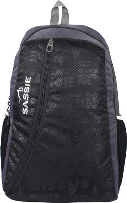 SASSIE BLACK AND GREY SCHOOL BAG Waterproof Backpack(Black, 31 L)