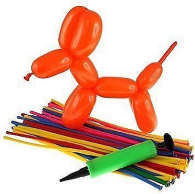 

Priyals Solid 100 Piece Funky Modelling Assorted Colour Balloons With Pump Animal Twist Tying Use for B'day Parties, Kid's Parties & Any Other Parties Balloon(Multicolor, Pack of 100)