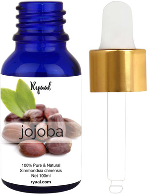 

Ryaal Jojoba Oil - 100 ML - 100% Pure Virgin Cold Pressed Unrefined Organic Jojoba Oil - Exceptional Moisturizer for Face, Skin, Hair & Nails - Perfect for Sensitive & Dry Skin - Enriched in Fatty Acids, Vitamins C and E(100 ml)