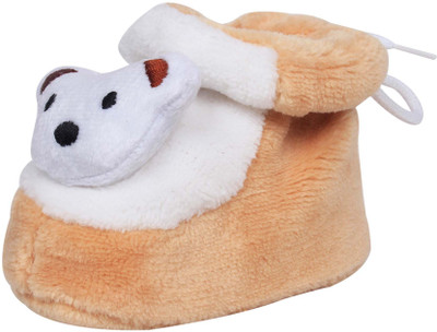 

Ole Baby Cute Bhalu the bear Plush Soft Furry Organic 3d Ole Toons Booties 0-9 Months Booties(Toe to Heel Length - 9 cm Brown)