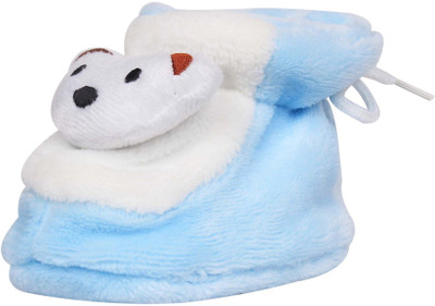

Ole Baby Cute Bhalu the bear Plush Soft Furry Organic 3d Ole Toons Booties 0-9 Months Booties(Toe to Heel Length - 9 cm Blue)