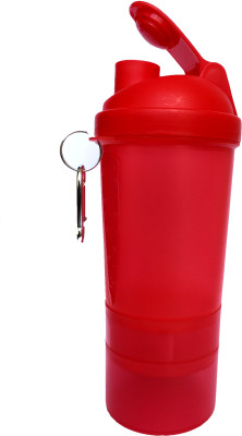 Saanveria Premium Quality Gym Protein Shaker Red With Attachable cup medicine box 500 ml Shaker(Pack of 1, Red) available at flipkart for Rs.199