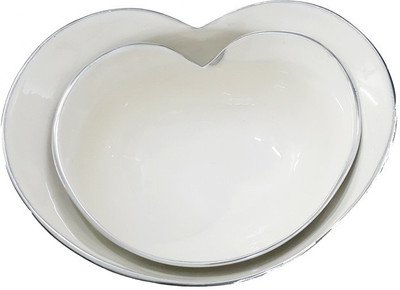 

AM VAASITI Heart Bowls Aluminium Bowl Set(White, Pack of 2)