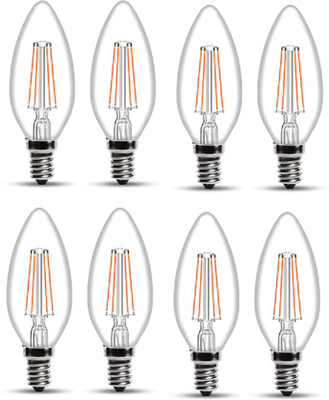 Wipro 4 W Candle E14 LED Bulb(Yellow, Pack of 8)