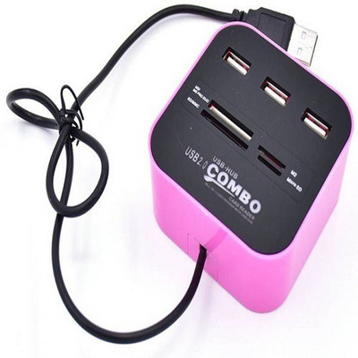 

Technigent 2.0 USB COMBO HUB Card Reader(Pink)