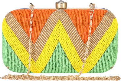 

Ambbi Collections Party Orange Clutch