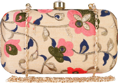 

Ambbi Collections Party Beige Clutch