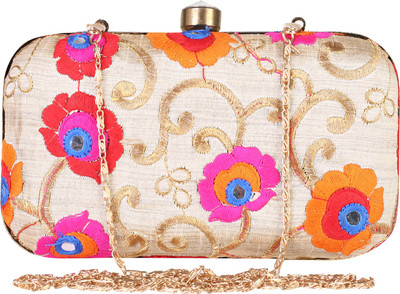 

Ambbi Collections Party Beige Clutch