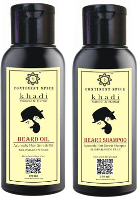

Continent Spice KHADI BEARD OIL & SHAMPOO-CS682005(Set of 2)