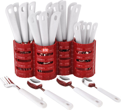 

BM Kitchenware 24 Pieces ( Sold by Pocket Pay ) Multicolor Plastic, Steel Cutlery Set(Pack of 1)