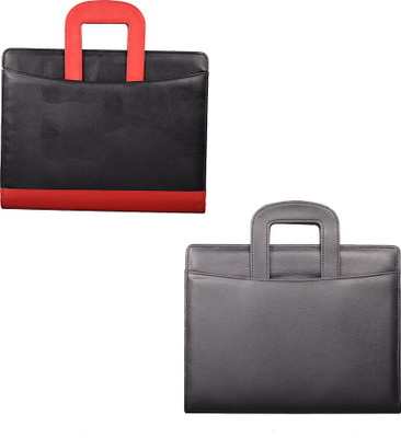 

COI leatherite black/red and black leatherite file folder and resume folder for documents and certificate for office executive folder and interview document file and folders for students with Free writing pad and pen ( set of 2 )(Set Of 2, Black, Red)