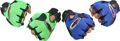 

Hyper Adam HEAVY AN-96 LEATHER PADDING Netted With Support Gym & Fitness Gloves (, Multicolor, Blue;green