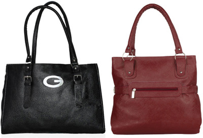

Vera Stayle Shoulder Bag(Black, Maroon)