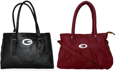 

Vera Stayle Shoulder Bag(Black, Maroon)