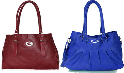 Vera Stayle Shoulder Bag(Maroon, Blue), Blue;maroon