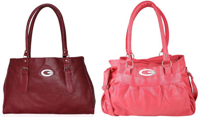 Vera Stayle Shoulder Bag(Maroon, Pink)